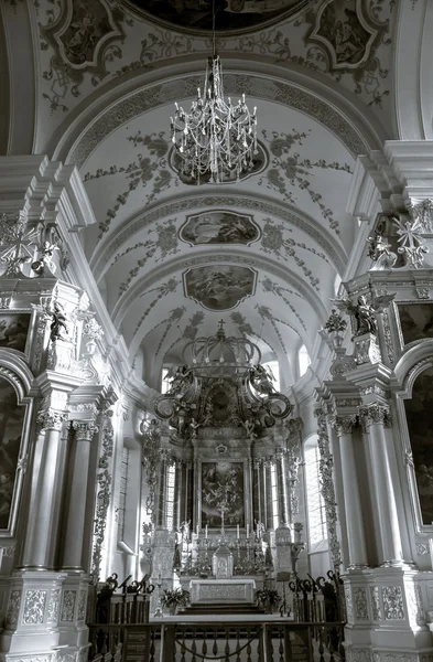 Editorial,22 December 2015: France: Ebersmunster Abbey Cathedral majestic interior — Stock Photo, Image