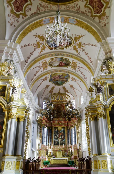 Editorial,22 December 2015: France: Ebersmunster Abbey Cathedral majestic interior — Stock Photo, Image