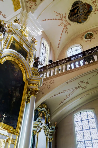 Editorial,22 December 2015: France: Ebersmunster Abbey Cathedral majestic interior — Stock Photo, Image