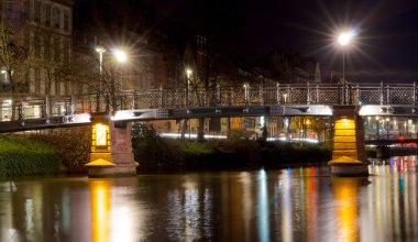 Güzel bir gece görünümü, Strasbourg, Fransa