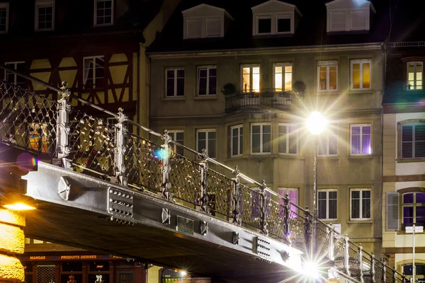 Bela vista noturna de Estrasburgo, França — Fotografia de Stock