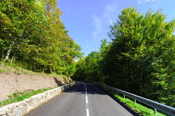 Sinuoso camino de asfalto en la región rural de Francia — Foto de Stock