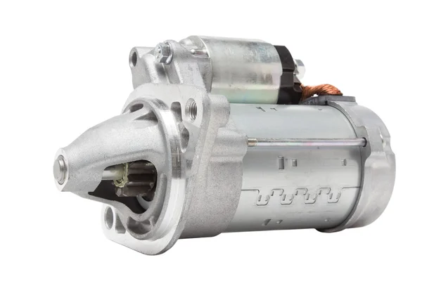 Starter motor araba bir beyaz — Stok fotoğraf