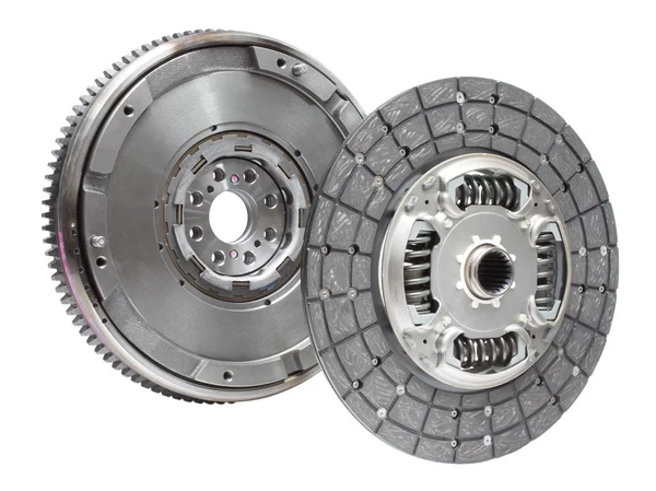 Set to replace the automobile clutch (composed of damping flywheel, drive) on a white — 스톡 사진