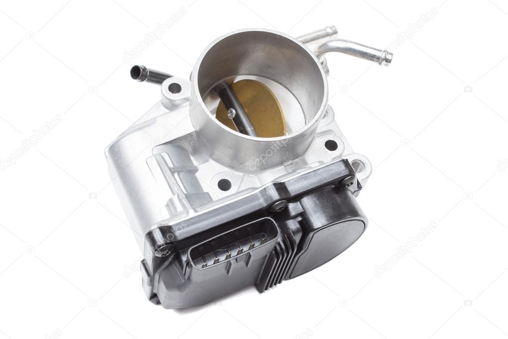 throttle valve with electronic control air supply to the engine on a white