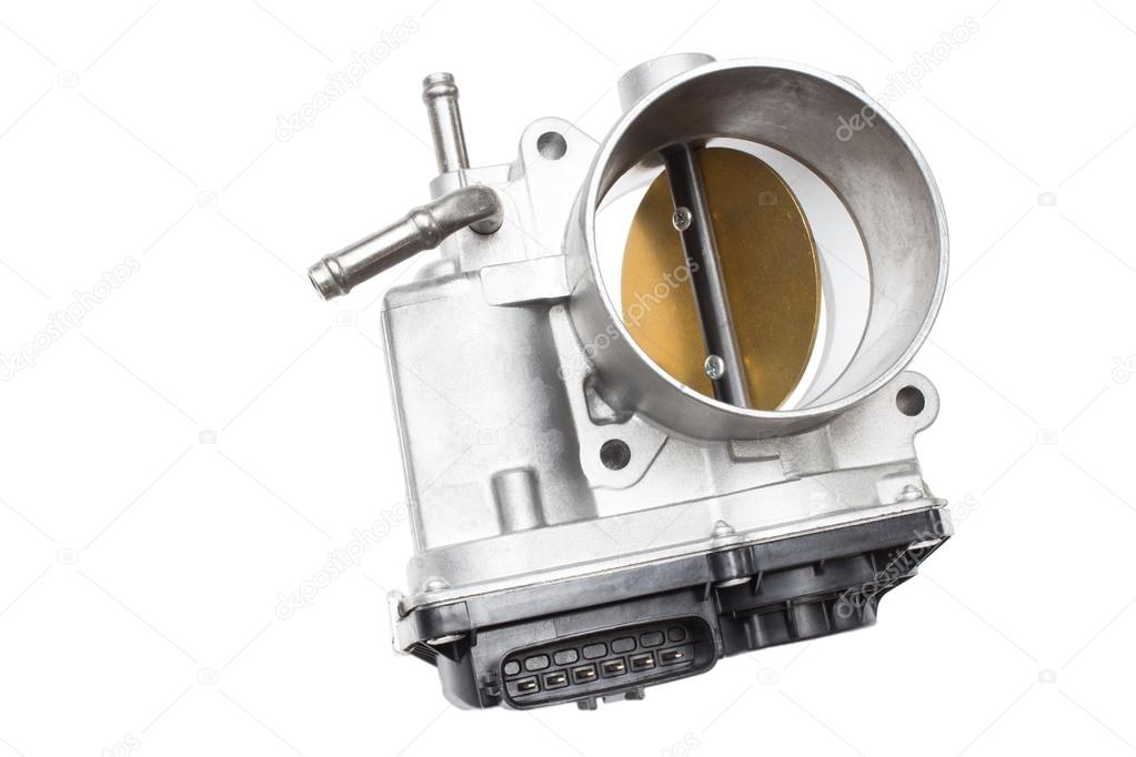throttle valve with electronic control air supply to the engine on a white