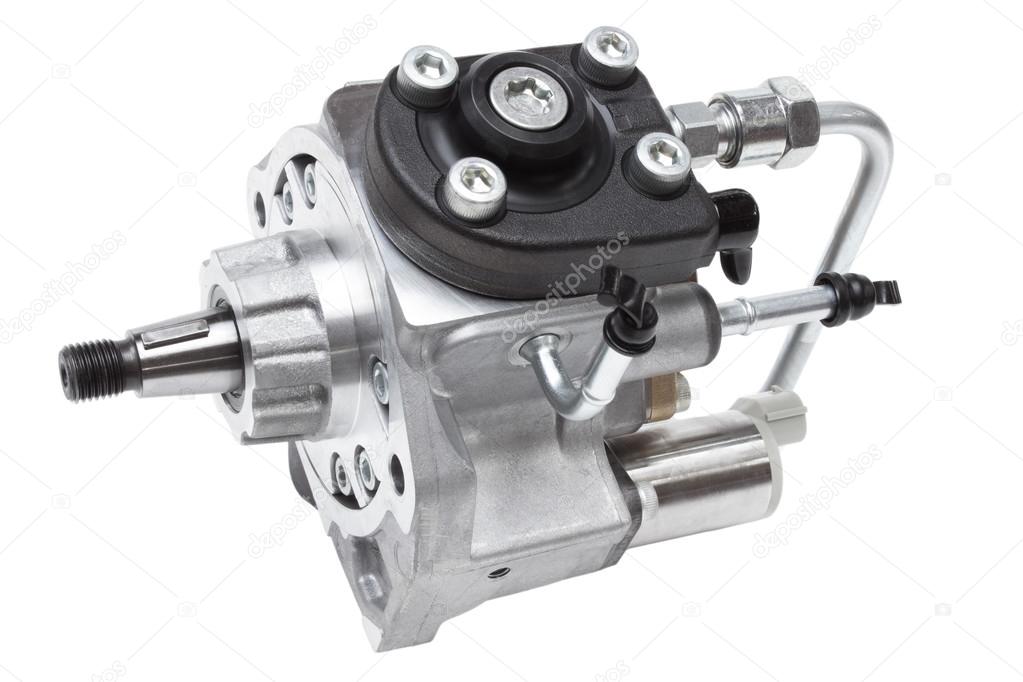 automotive fuel injection pump for diesel engines on a white