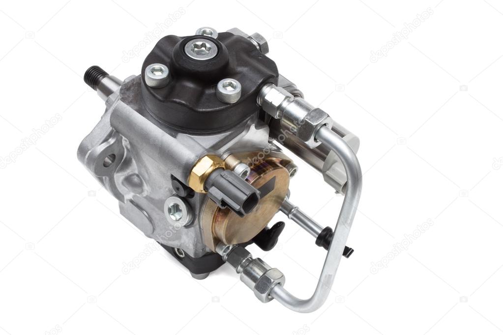 automotive fuel injection pump for diesel engines on a white