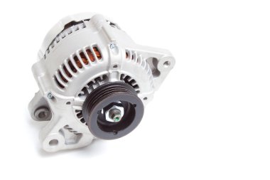 alternator / generator of the automobile engine on a white background