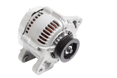 alternator / generator of the automobile engine on a white background