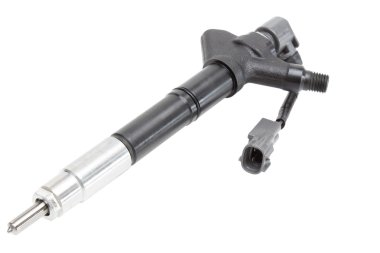 Beyaz bir arka plan üzerinde dizel yakıt için yeni başlık