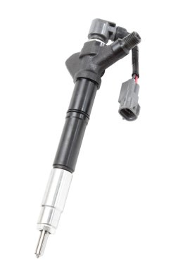 Beyaz bir arka plan üzerinde dizel yakıt için yeni başlık