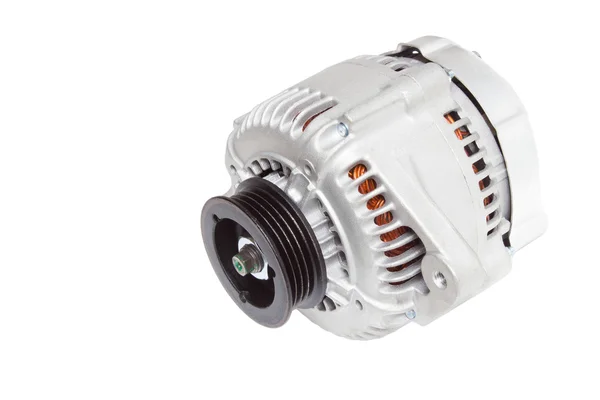 Alternator / generator of the automobile engine on a white background — 图库照片