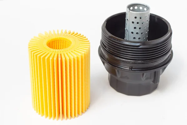 Insert the engine oil filter with housing — Stock Photo, Image