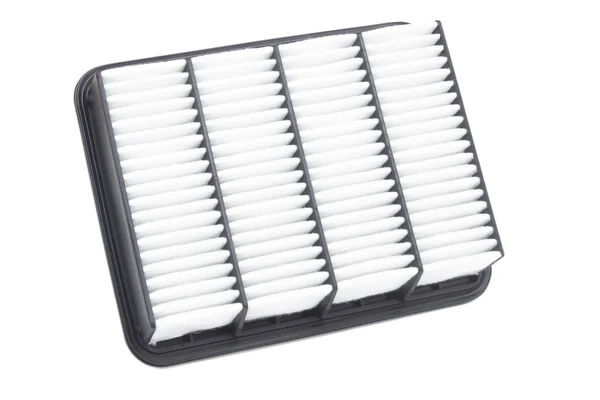 Flat engine air filter in a plastic case on a white background — Stock Photo, Image