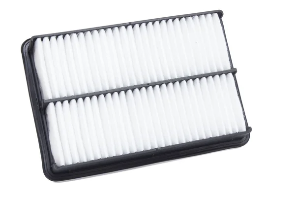 Flat engine air filter in a plastic case on a white background — Stock Photo, Image