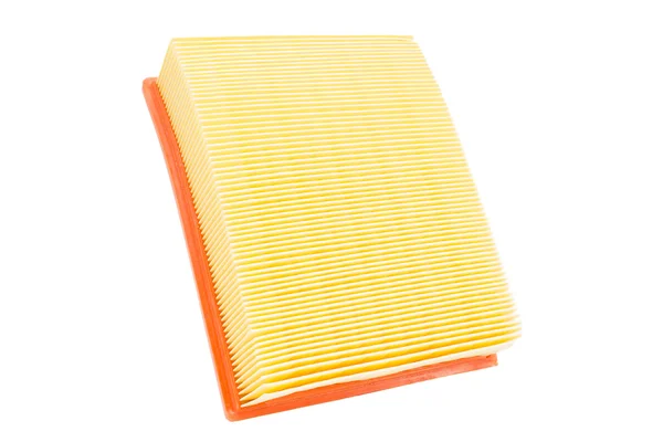 Flat engine air filter in a plastic case on a white background — Stock Photo, Image