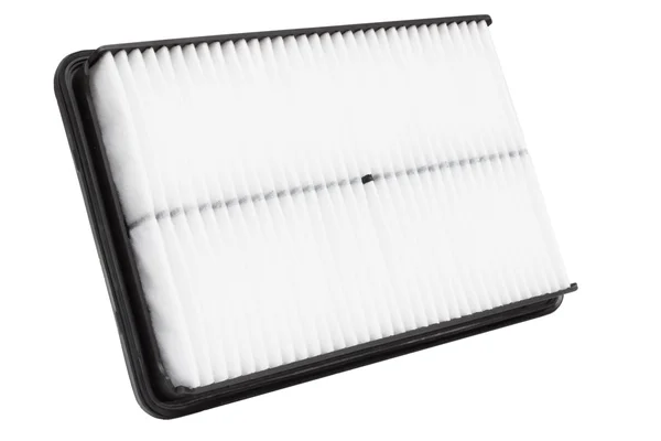 Flat engine air filter in a plastic case on a white background — Stock Photo, Image