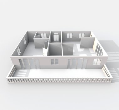 3D iç kağıt modeli ev Çift Kişilik Oda