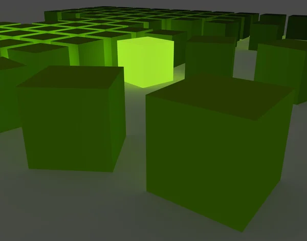 3D кубики со светом — стоковое фото