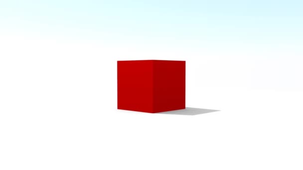 3d filmato cubo rosso — Video Stock