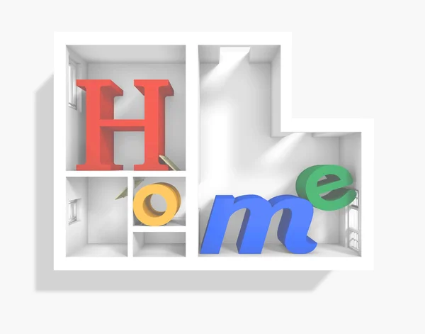 Home 3d apartment — Zdjęcie stockowe