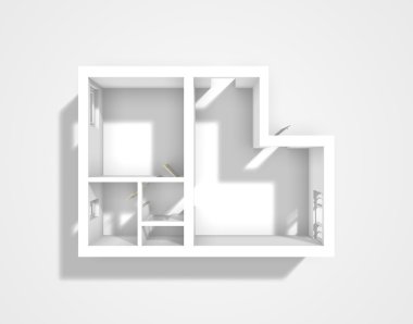 Empty 3d apartment