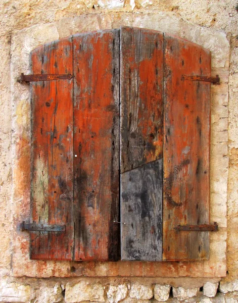 Old orange window — Stock Photo, Image