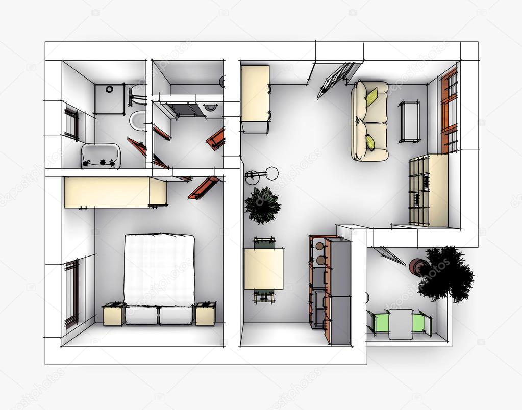 Piso 3 - dpto. #3 Depositphotos_77399306-stock-photo-apartment-drawing