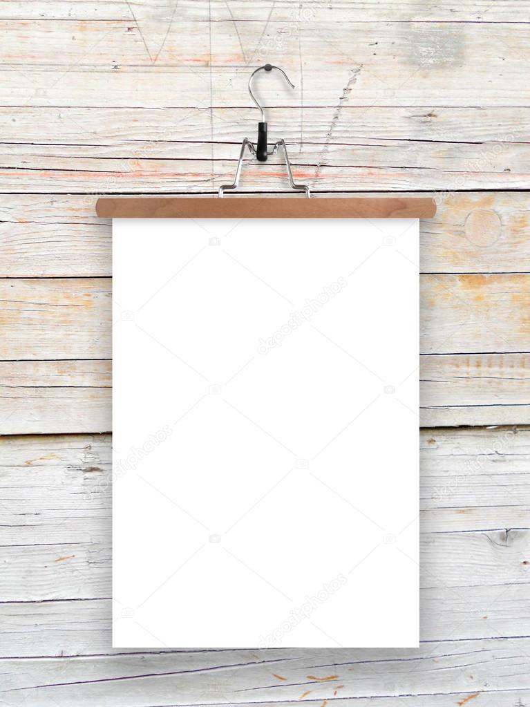 One paper sheet with a clothes hanger