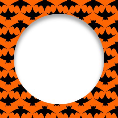 Yarasa desenli yuvarlak çerçeve şekil