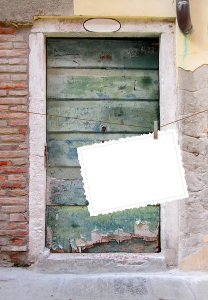 单悬的明信片上威尼斯背景 — 图库照片
