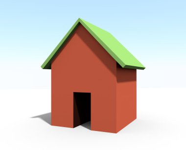 Tek küçük ev 3d render