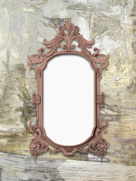 Verticale barokke frame op krassen reflecterende achtergrond — Stockfoto