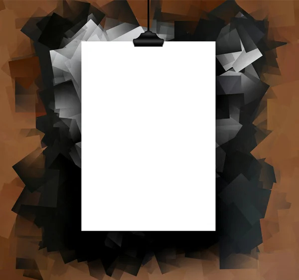 Único quadro vertical pendurado com clipes em abstrato moderno — Fotografia de Stock