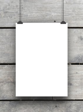 Dikey Çerçeve gri ahşap kurullarında Klipsli