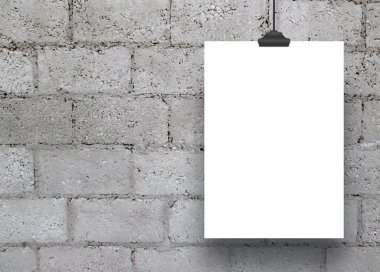 Bir boş çerçeve klibini tarafından betona astı duvar blokları