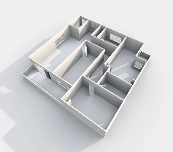Papieren Model van appartement — Stockfoto