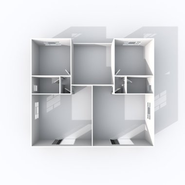 Kağıt model dairenin 3D iç işleme