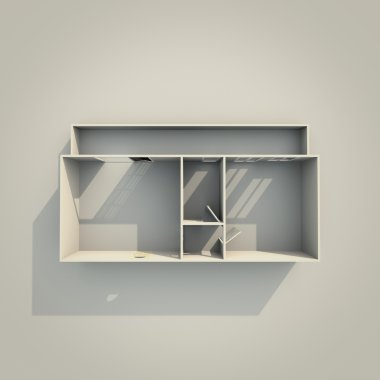 3D iç işleme dikdörtgen roofless daire