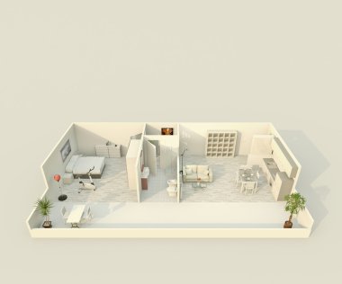 3D mimari model ev daire