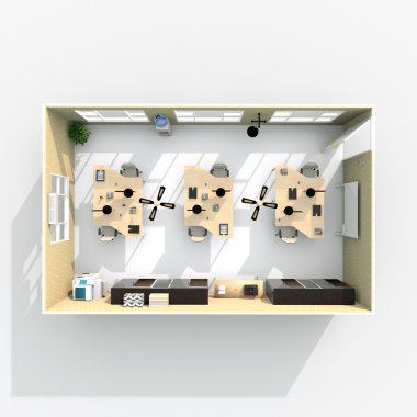 3D iç işleme döşenmiş Office