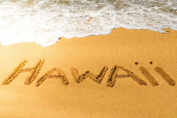 Titolo Hawaii Sulla Spiaggia Sabbia Della Costa Del Pacifico Foto Stock Royalty Free