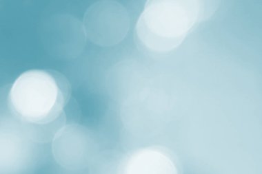 Soyut mavi bokeh arkaplanı. Reklam, gazete ve dergi tasarımı için odaklanmış desen. Evrensel. Yıldız, gök mavisi, ışık, parlak, beyaz, parlak.