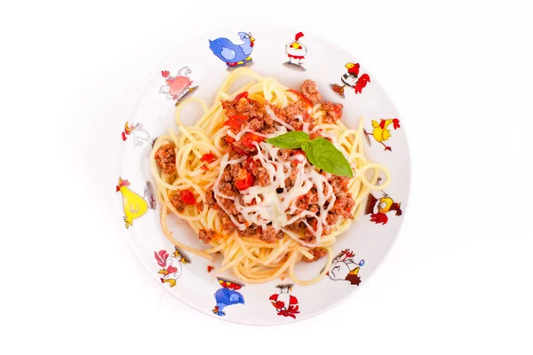 Spaghetti cooked in an Italian restaurant — Stock Photo, Image