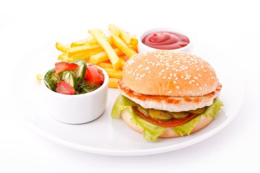 sandviç Cafe bir garnitür ile