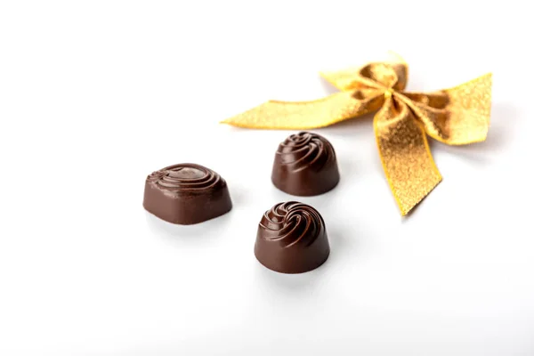 Doces Chocolate Isolados Branco — Fotografia de Stock