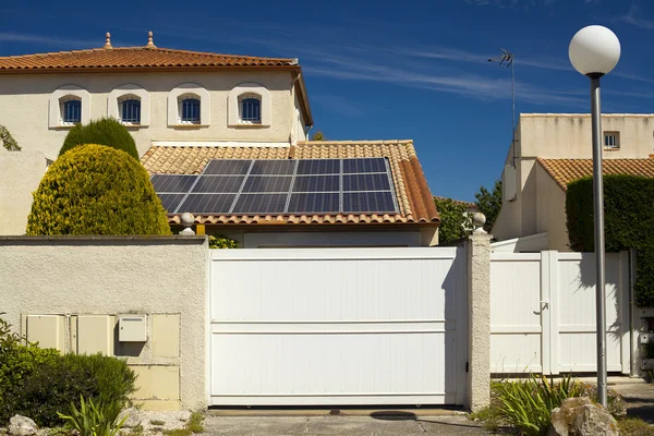 Solar panels on the roof of a private house.