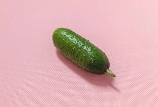 Foto Mostra Uma Imagem Com Produto Fresco Este Pequeno Pepino — Fotografia de Stock