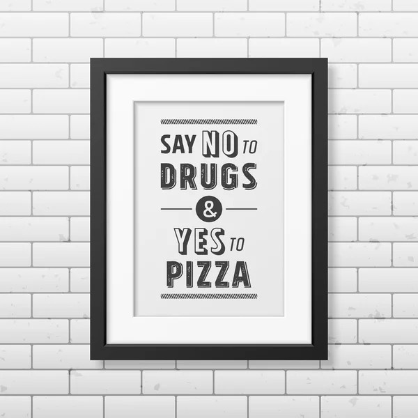 Quote typographical Background in realistic square black frame on the